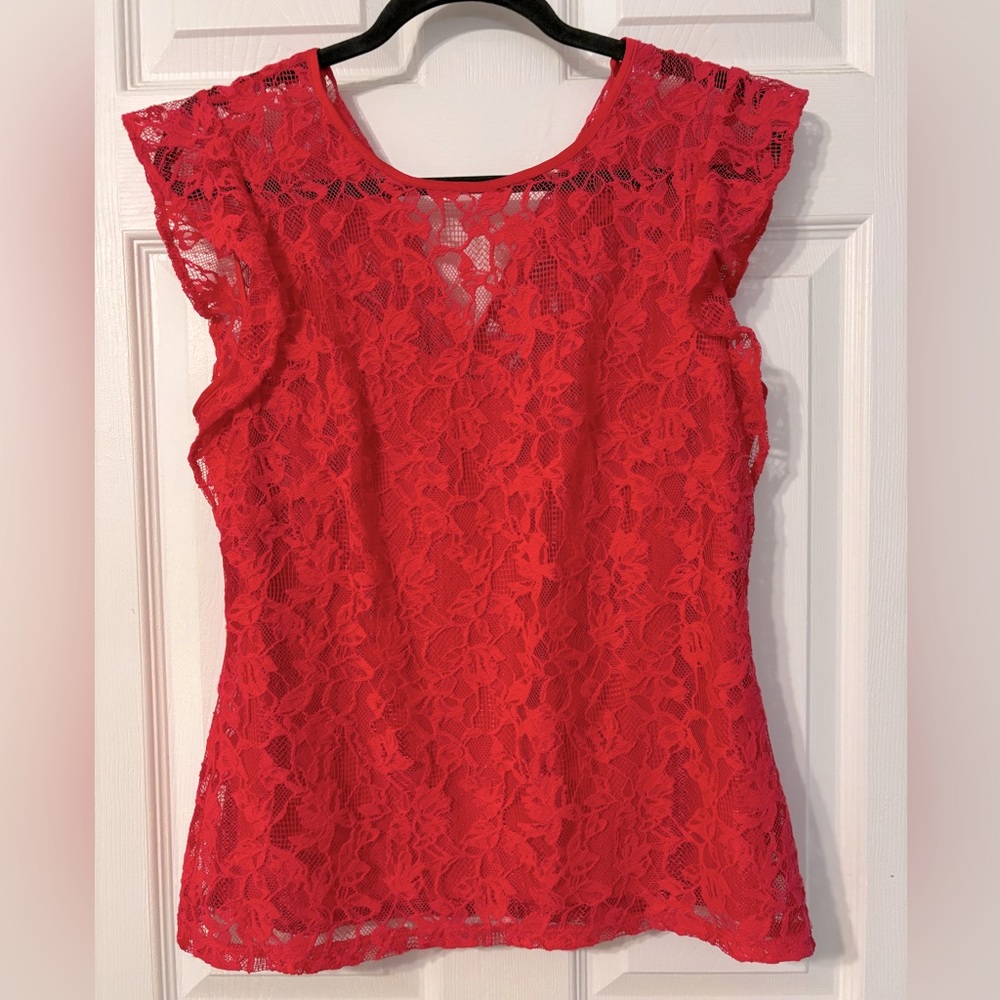 WHBM pink lace top